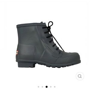 Hunter Mineral Blue Lace Up Short Rain Boots